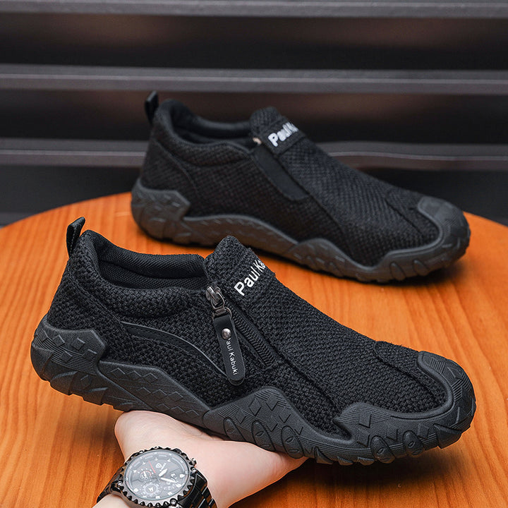 Men's Flexible Knit Sneakers with Zipper Mune Fashion