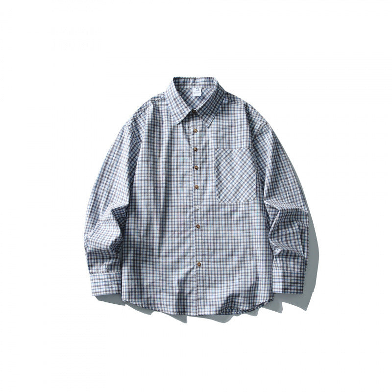Men's Oversize Check Shirt with Chest Pocket and Relaxed Fit Mune Fashion