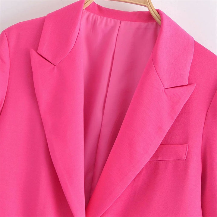 Women's Two-Piece Suit Set with Oversized Blazer and High-Waisted Wide-Leg Pants Mune Fashion