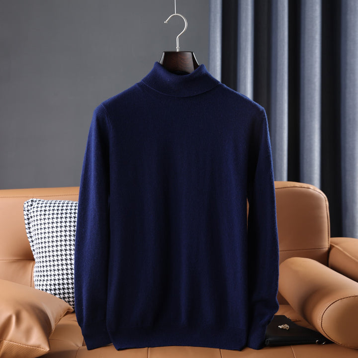 Men's Fine Turtleneck Sweater in Slim Minimal Silhouette made of Wool-Cashmere Mix Mune Fashion