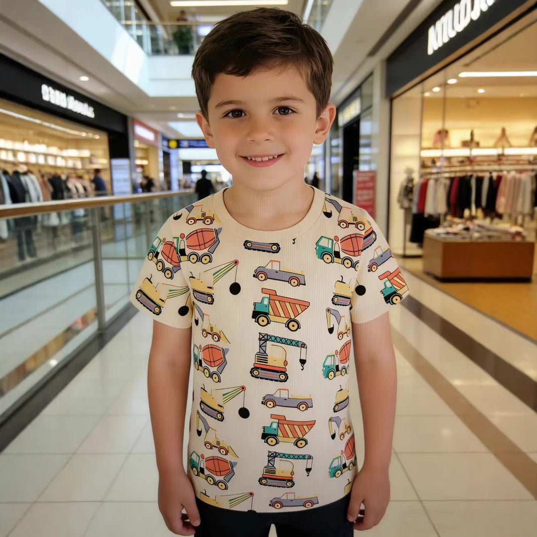 Boys T-Shirt with funny construction vehicle design Mune Fashion