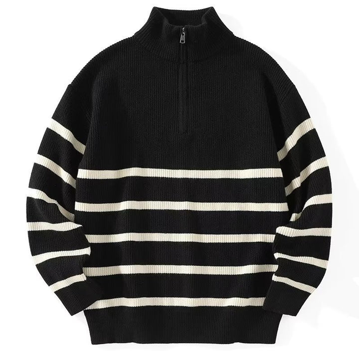 Men's Stylish Knit Sweater with Stand-up Collar Mune Fashion