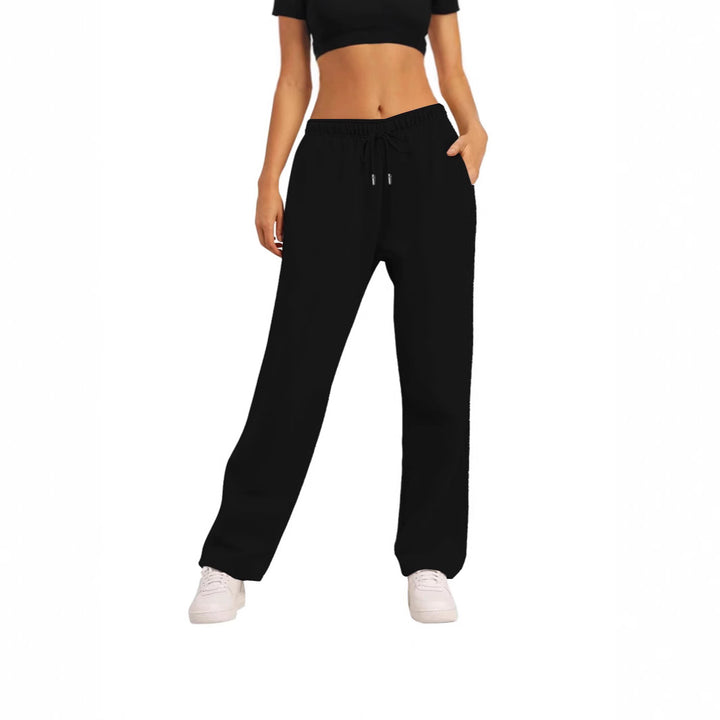 Women's wide High-Waist loungewear jogging pants with elastic waistband drawstring and side pockets Mune Fashion