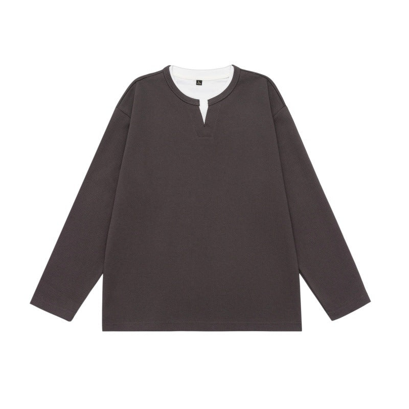 Unisex Oversize Sweatshirt with Notch neckline and contrasted collar insert Mune Fashion