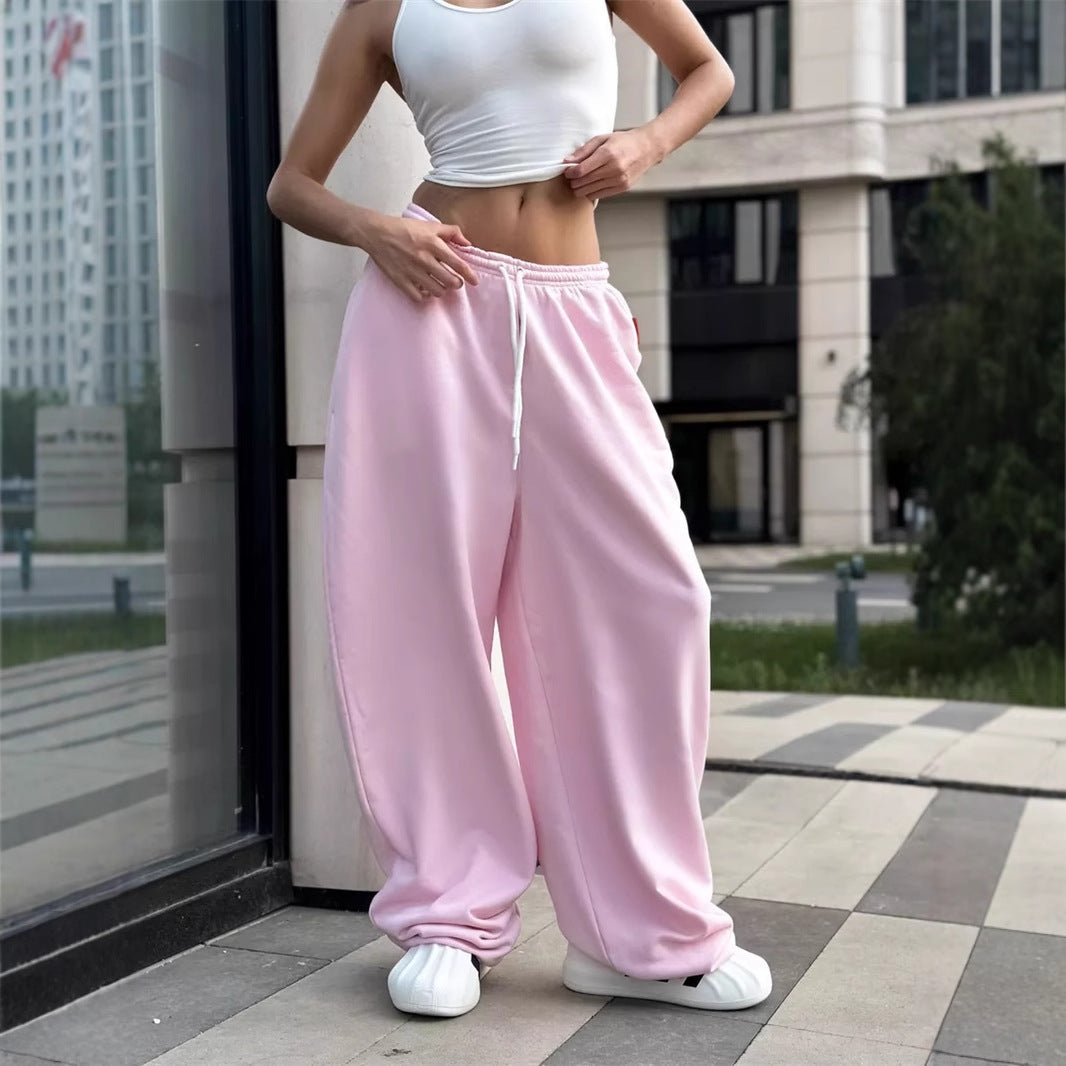 Women's oversized fleece sweatpants with a dropped crotch, drawstring waistband, and casual streetwear fit Mune Fashion