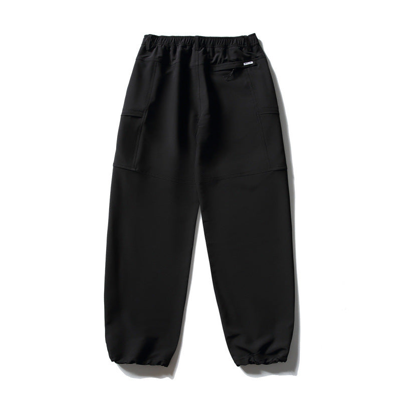 Men's Technical Cargo Casual Pants with Elastic Waistband, Knee Panels, and Zipper Pockets Mune Fashion