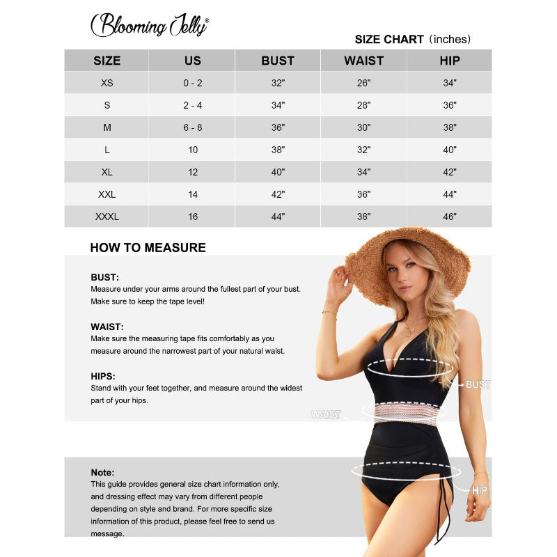 Women's One-Piece Swimsuit with Deep Neckline and Attractive Ruffle Details Mune Fashion
