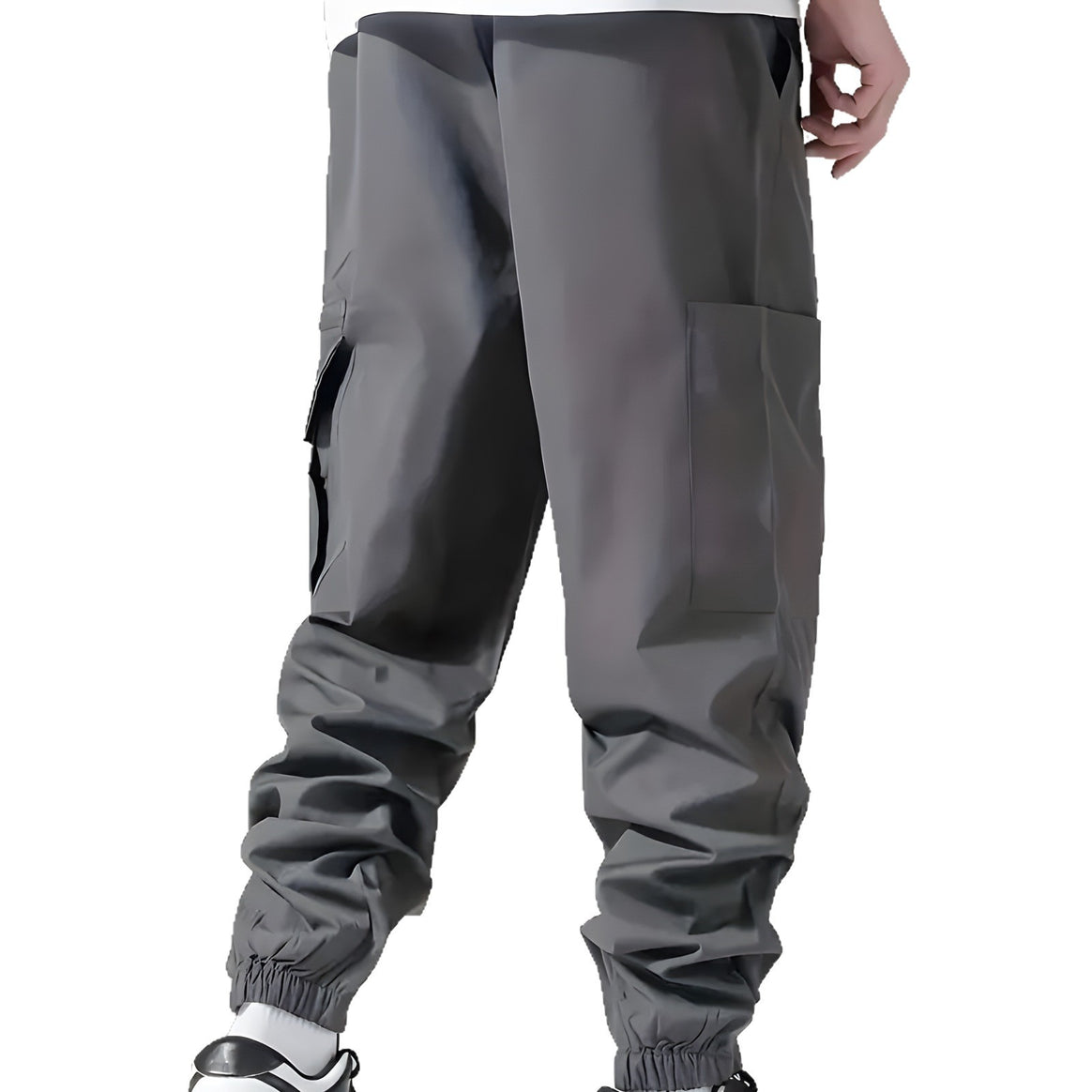 Men's Technical Cargo Pants in Jogger Style with Elastic Waistband, Zipper Utility Pocket & Cuffs Mune Fashion