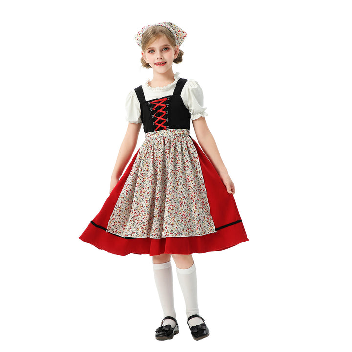 Ladies' nano traditional children's dirndl with apron and headscarf Mune Fashion