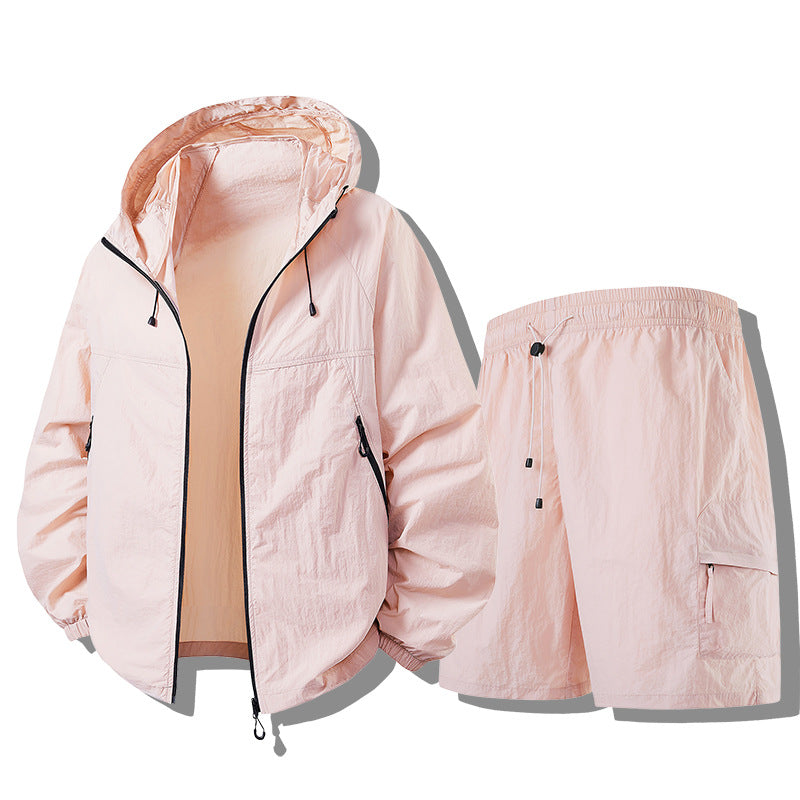 Men's Weatherproof Functional Jacket with Lightweight Shorts