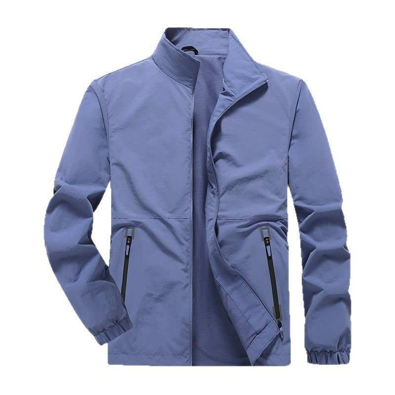 Men's Lightweight Wind Jacket with High Collar Mune Fashion