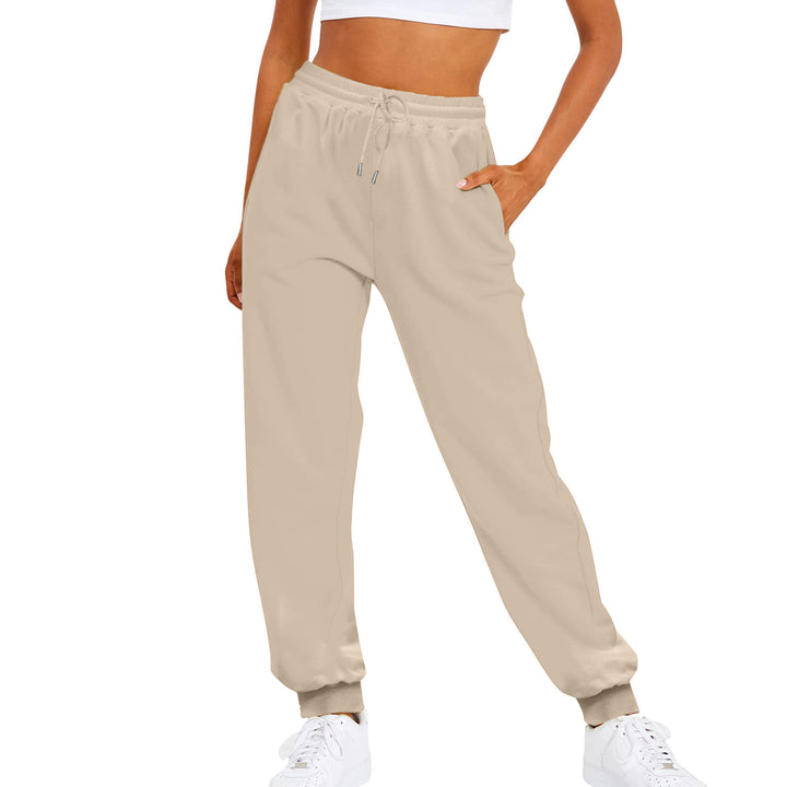 Women's comfortable jogging pants with drawstring, side pockets, and ribbed ankle cuffs Mune Fashion