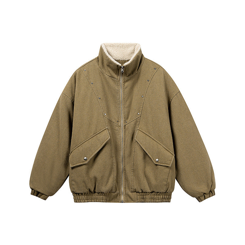 Unisex Boxy Denim Blouson with contrasting teddy lining and large flap pockets Mune Fashion
