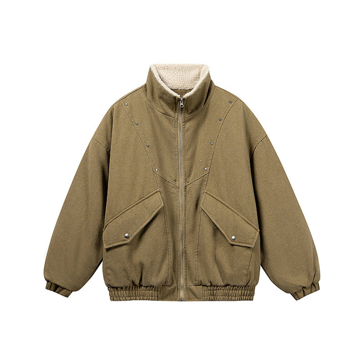 Unisex Boxy Denim Blouson with contrasting teddy lining and large flap pockets Mune Fashion