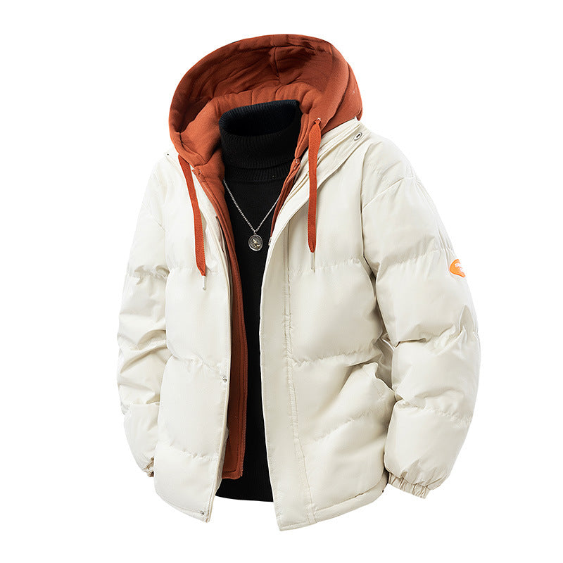 Men's Padded Winter Quilted Jacket with Integrated Hood Liner and Windproof Thermal Filling Mune Fashion