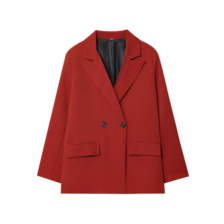 Women's Oversized Double-Breasted Blazer with Flap Pockets Mune Fashion