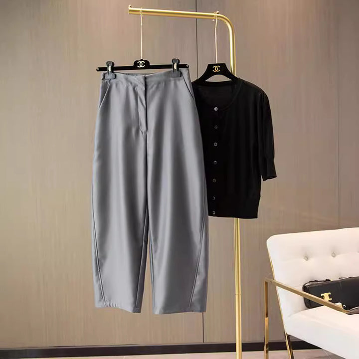 Women Elegant Wide Fabric Pants Mune Fashion