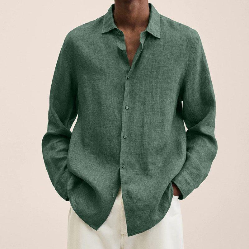 Men's light linen shirt with classic collar and casual relaxed fit Mune Fashion