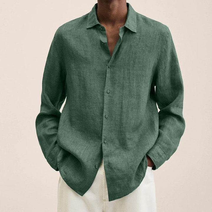 Men's light linen shirt with classic collar and casual relaxed fit Mune Fashion