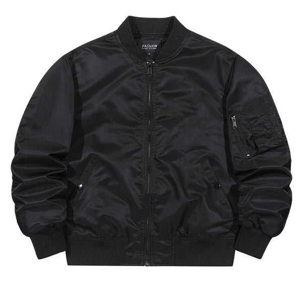 Men's  matte-shell insulated bomber jacket with reinforced sleeve zip pocket and snap-flap hand pockets Mune Fashion