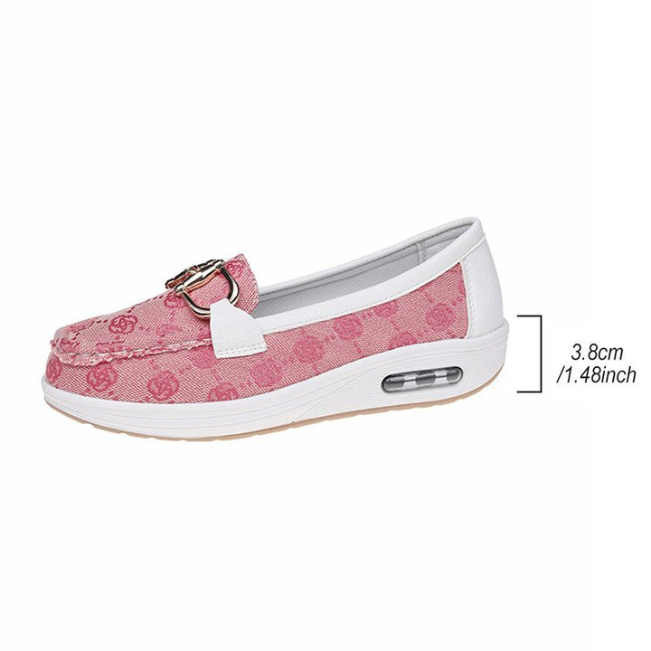 Damen Mokassin-Slipper mit luftgepolsterter Plateausohle und Zier-Bit Mune Fashion