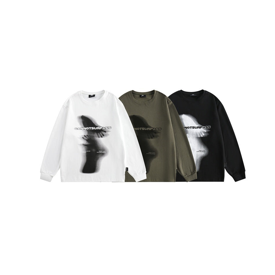Unisex Oversize-Longsleeve shirt with surreal photo print and ribbed cuffs Mune Fashion