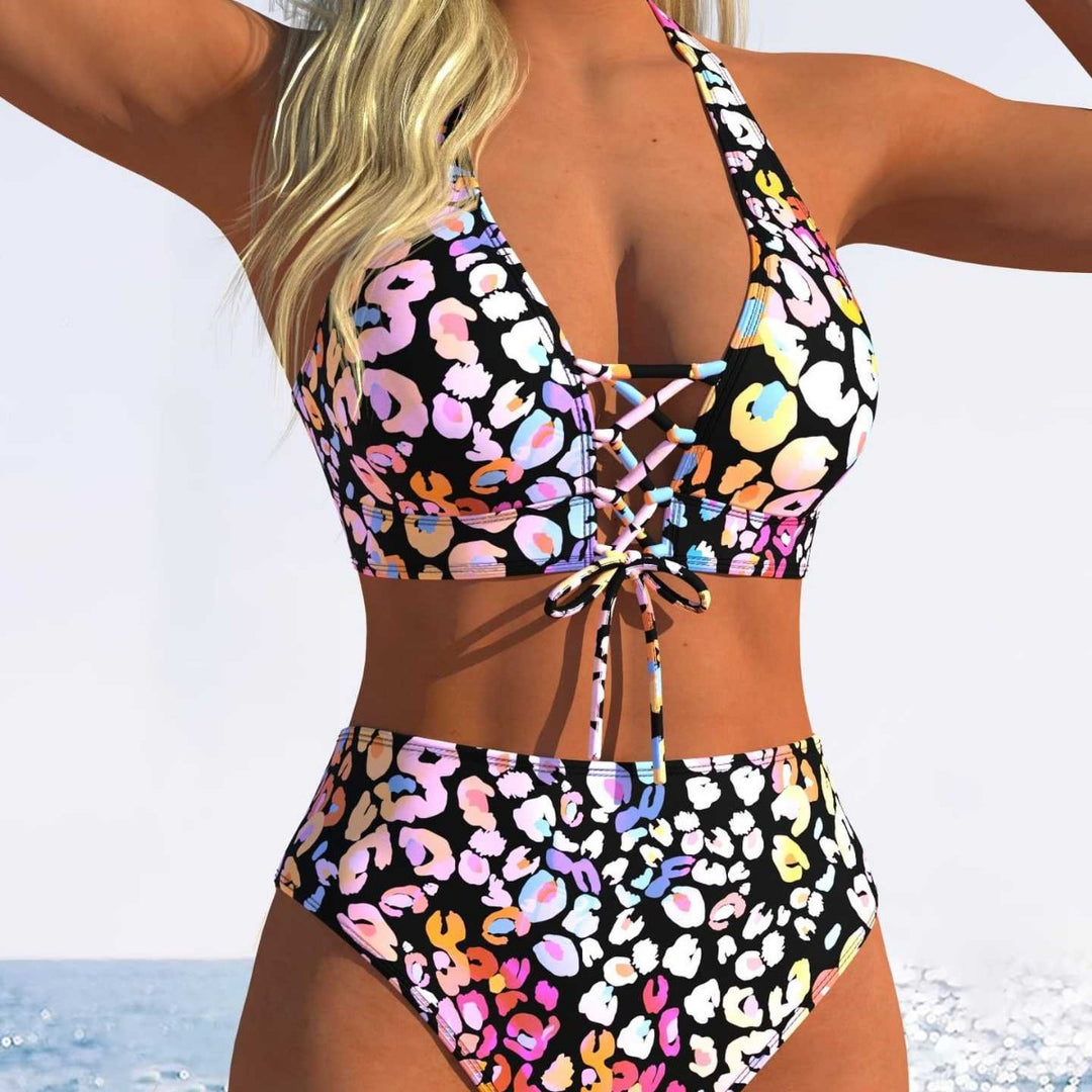 Women's bikini set with high-waisted cut and playful lacing detail Mune Fashion