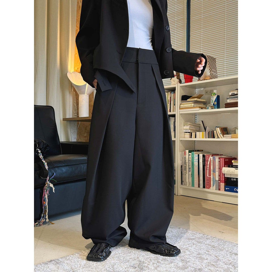 Women's Boxy Blazer with Oversized Sleeves and High-Waist Balloon Pants Set Mune Fashion