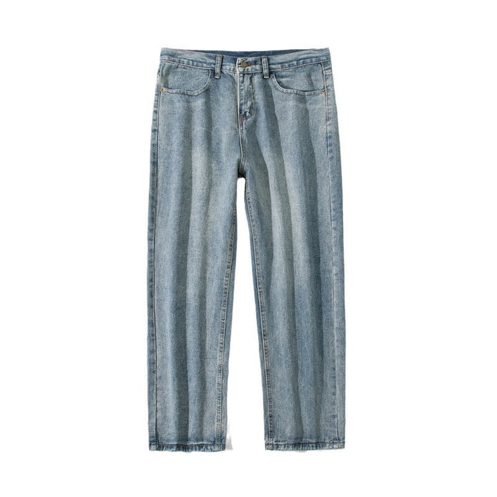 Damen Weite Straight‑Fit Jeans mit hohem Bund, umgeschlagenem Saum und leichter Vintage‑Waschung Mune Fashion