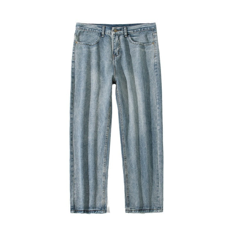 Damen Weite Straight‑Fit Jeans mit hohem Bund, umgeschlagenem Saum und leichter Vintage‑Waschung Mune Fashion