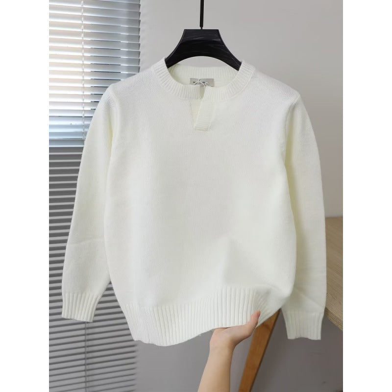 Women Elegant Knit Sweater with Stand-Up Collar Mune Fashion