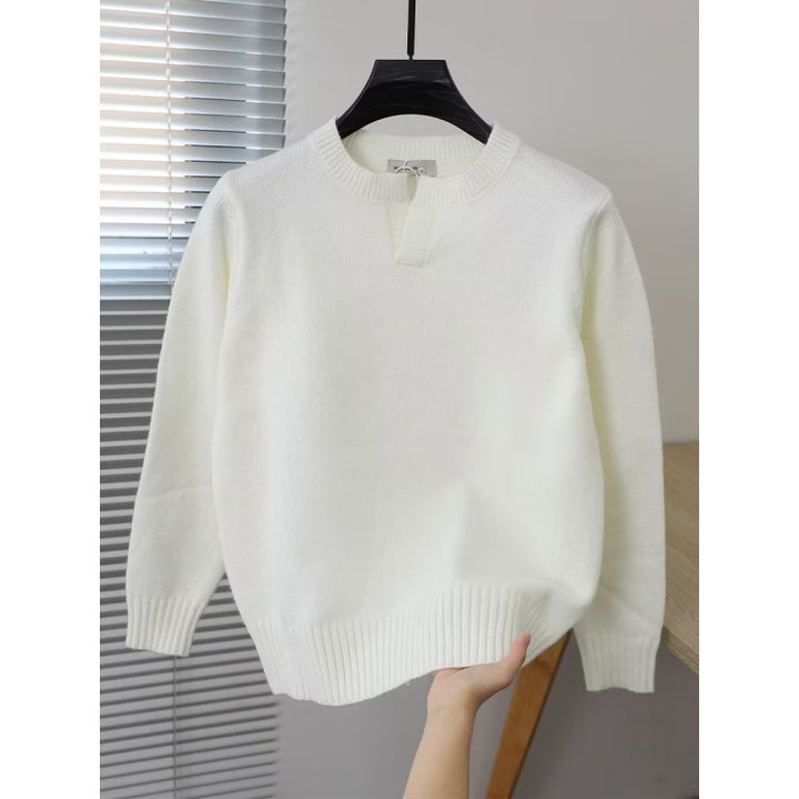 Women Elegant Knit Sweater with Stand-Up Collar Mune Fashion
