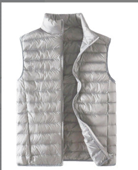 Men's nan ultra-light quilted puffer vest with stand-up collar and full-length zipper Mune Fashion