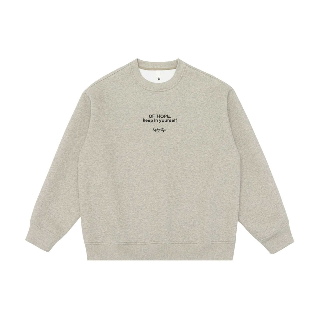 Unisex Oversize Round Neck Sweatshirt with Mini Statement Embroidery Mune Fashion