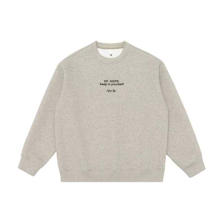 Unisex Oversize Round Neck Sweatshirt with Mini Statement Embroidery Mune Fashion