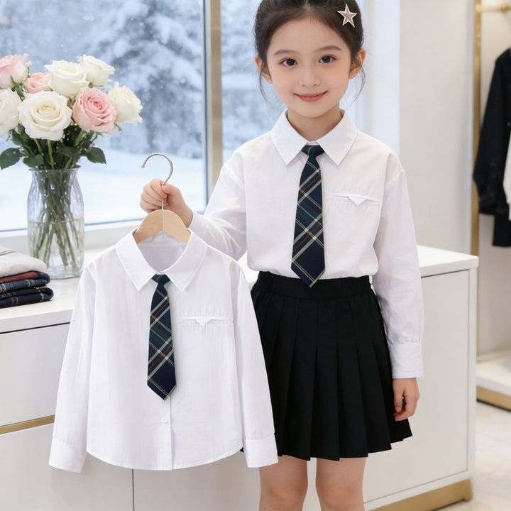 Girl elegant blouse with classic collar Mune Fashion