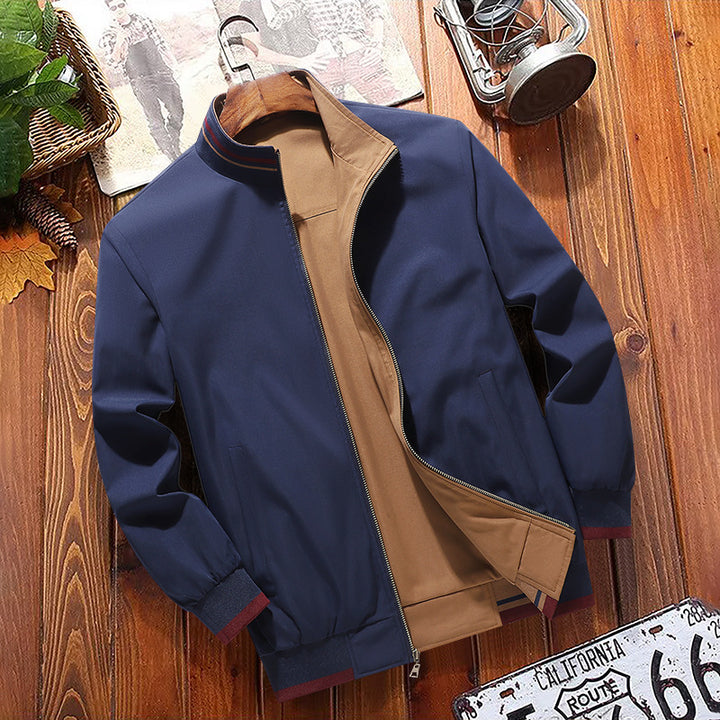 Men's Modern Leisure Jacket with Stand-Up Collar Mune Fashion