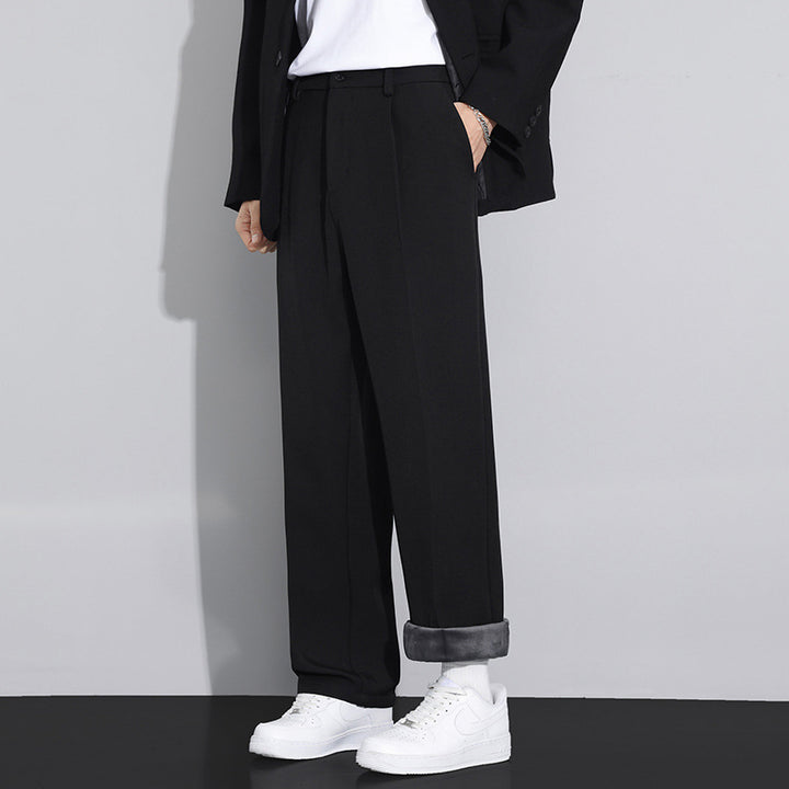 Men Comfortable Wide-Cut Chino Pants