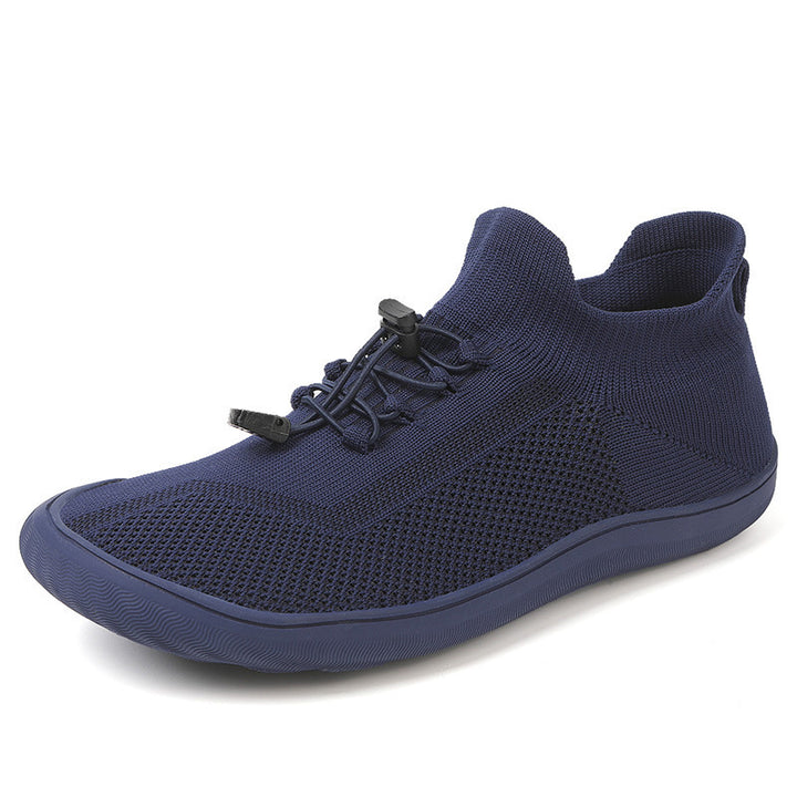 Unisex slim-knit slip-on trainer with toggle lacing and ultra-flexible minimal sole Mune Fashion