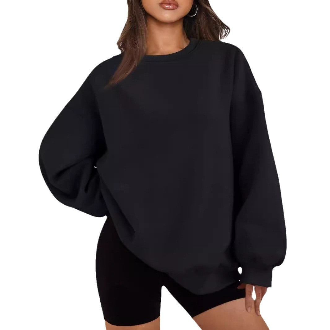 Women's Boxy Crewneck Sweatshirt with extra wide fit, raglan sleeves, and soft fleece lining Mune Fashion