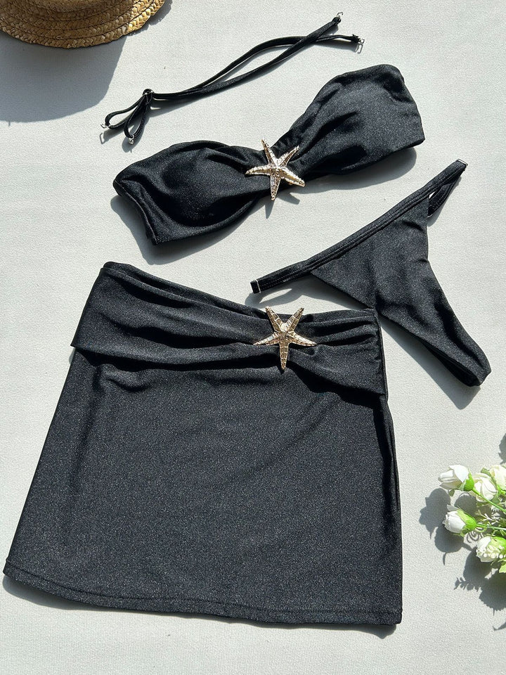 Women's bikini set with skirt and shimmering shell detail Mune Fashion