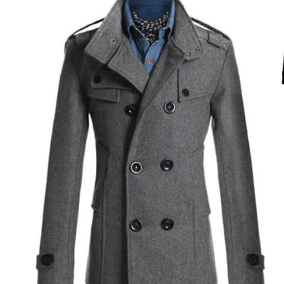 Men's short coat in navy-inspired double-breasted with tailored cut Mune Fashion