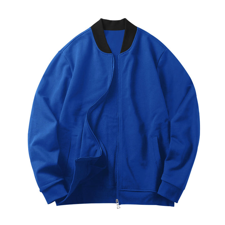 Men's minimalist bomber jacket with full-zip, ribbed stand collar & side pockets Mune Fashion