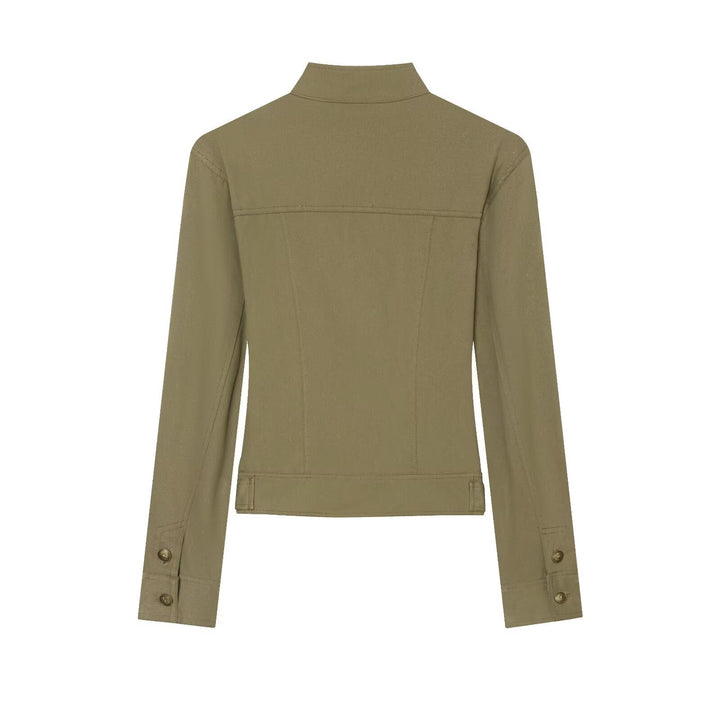 Ladies tailored field jacket in regimental style with stand-up collar and decorative stripes Mune Fashion