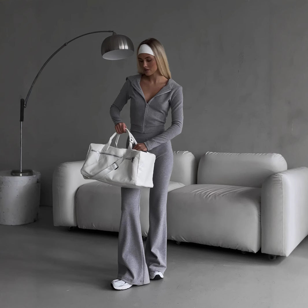 Women's figure-enhancing set consisting of tailored zip jacket and high-waist leggings Mune Fashion