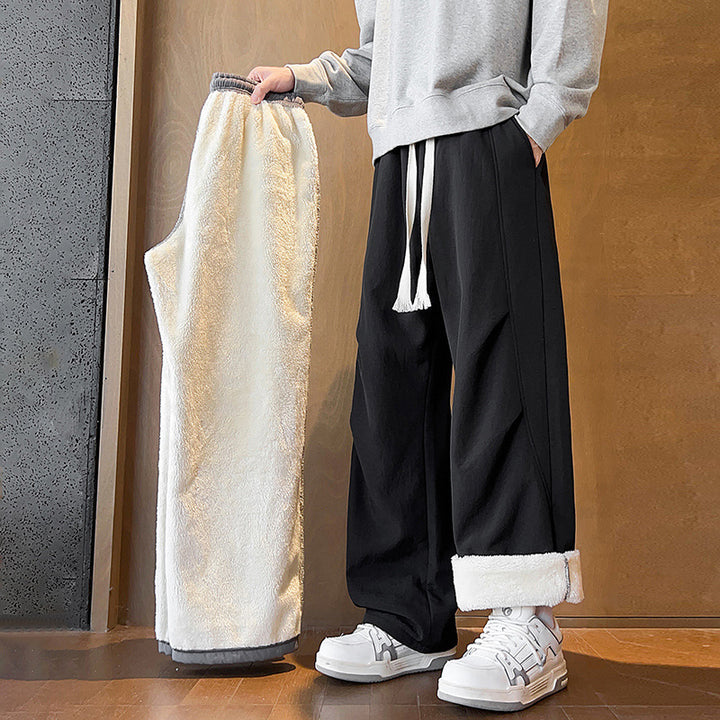 Women's Comfortable Fleece Pants with Wide Cut