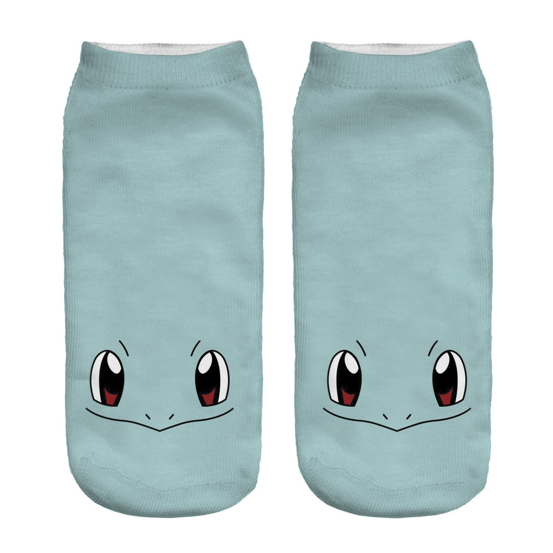 Unisex Low Ankle Socks with Cartoon Monster Face and Soft Cotton Blend Mune Fashion
