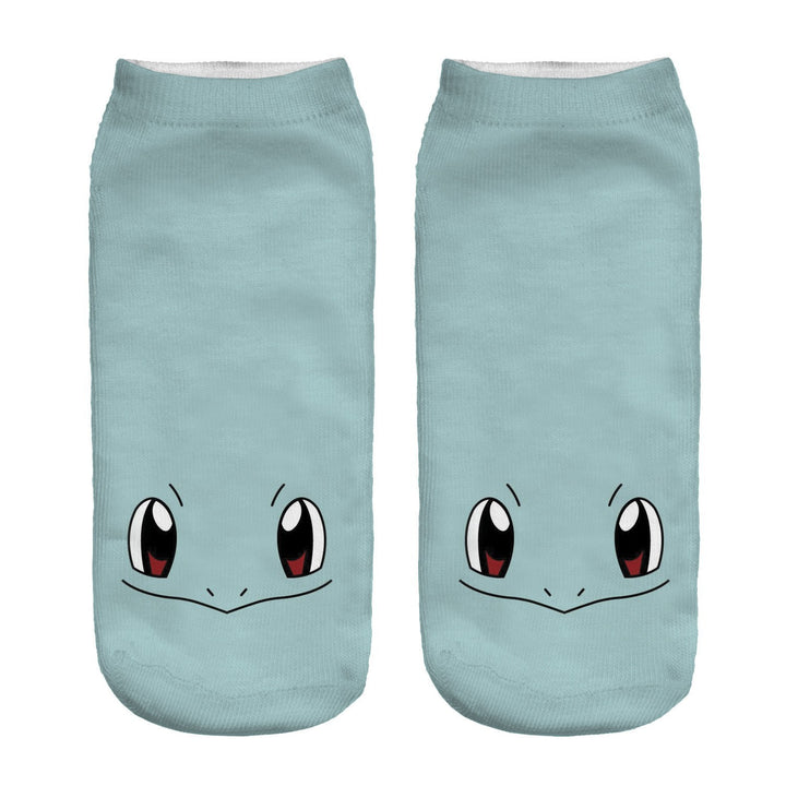 Unisex Low Ankle Socks with Cartoon Monster Face and Soft Cotton Blend Mune Fashion