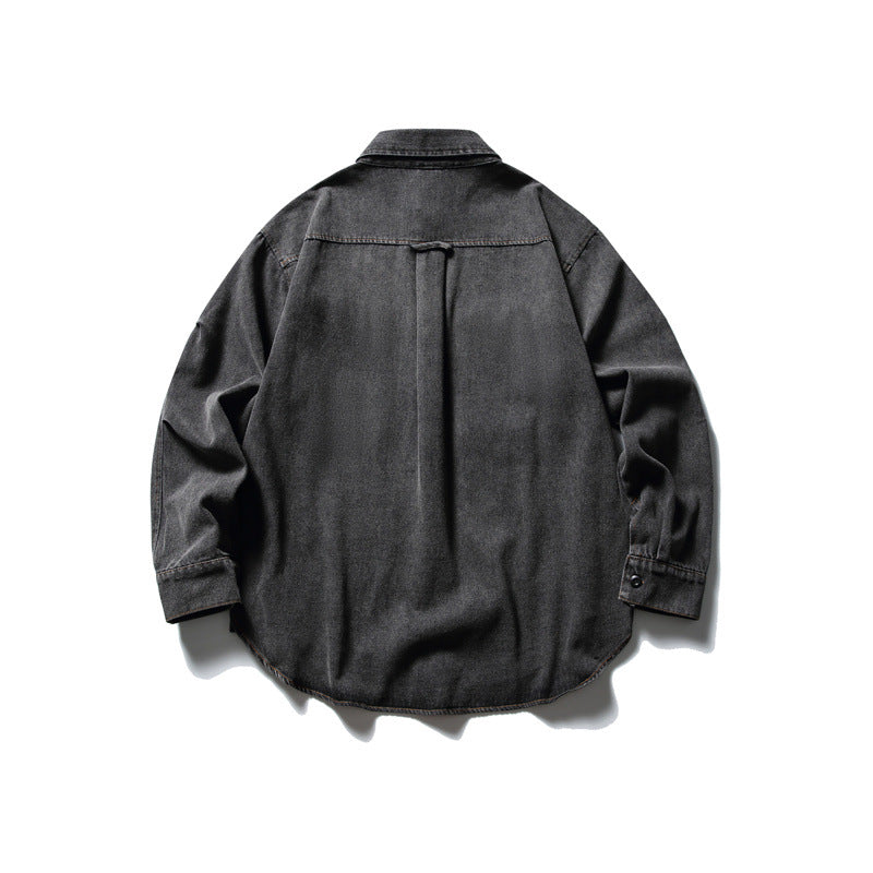 Unisex Oversized Denim Chore Jacket in boxy cut with large flap pockets Mune Fashion