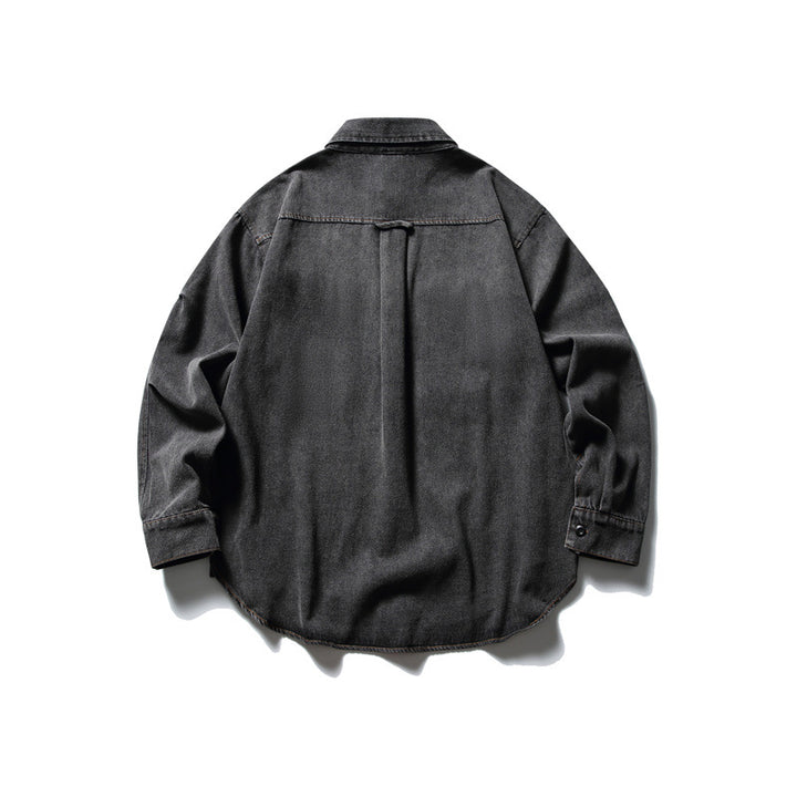 Unisex Oversized Denim Chore Jacket in boxy cut with large flap pockets Mune Fashion